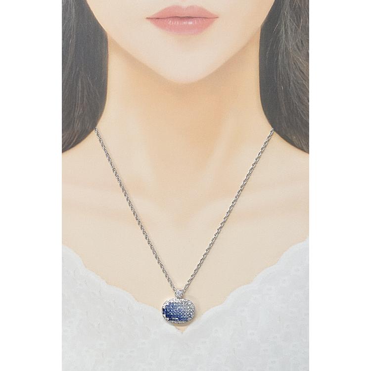 ジュネ ブルーサファイア ネックレス ダイヤモンド K18WG Jeunet 