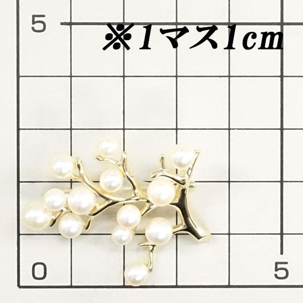 MIKIMOTO（ミキモト） アコヤ真珠 幸福の木 ブローチ K14イエロー