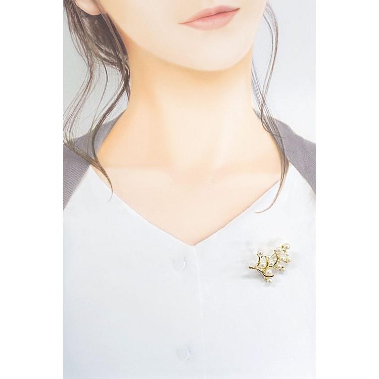 MIKIMOTO（ミキモト） アコヤ真珠 幸福の木 ブローチ K14イエロー
