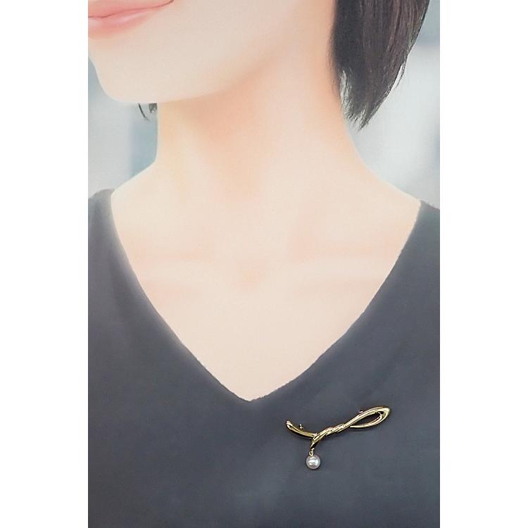 MIKIMOTO（ミキモト） アコヤ真珠 ブローチ K18イエローゴールド 一粒