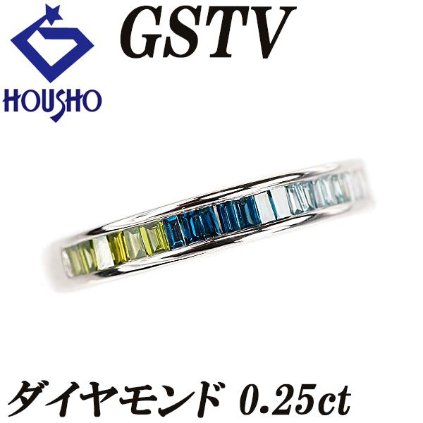 ジーエスティービー ダイヤモンド リング K18WG GSTV ハーフエタニティ  