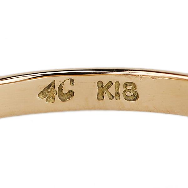 ヨンドシー アクアマリン リング K18イエローゴールド 4℃ 2連 ダブル