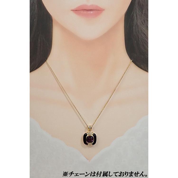 タサキ 田崎真珠 アメジスト ペンダントトップ ダイヤモンド オニキス 