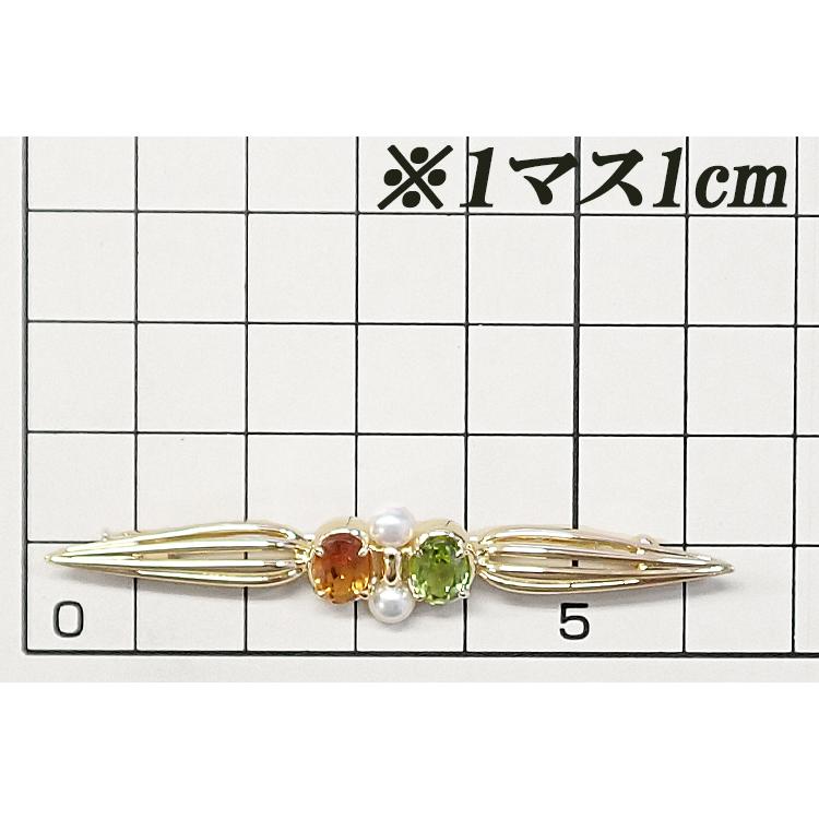 【最終】K18 750 ブローチ　メレダイヤ　シトリン MIKIMOTO（ミキモト） ペリドット ブローチ シトリン アコヤ真珠 K18