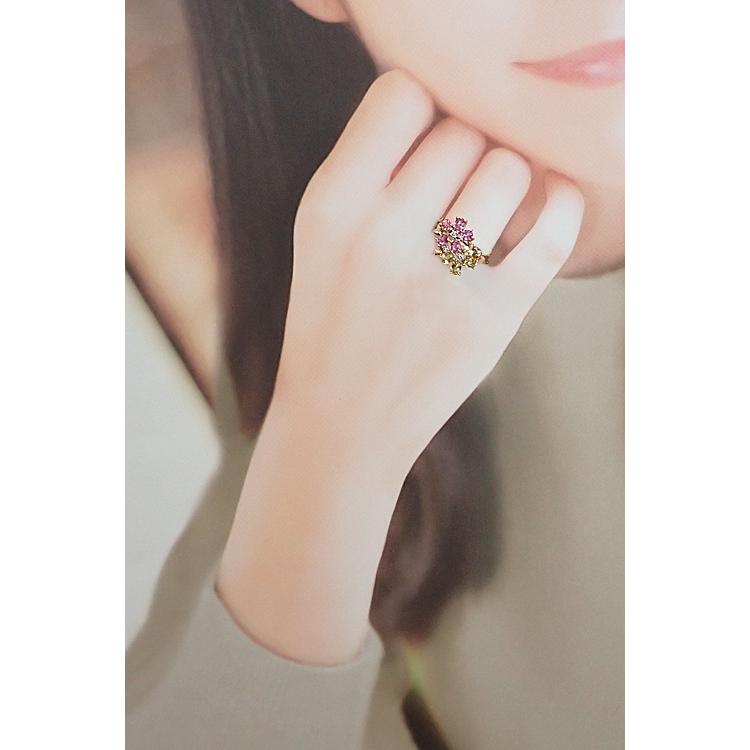 タサキ 田崎真珠 サファイア ダイヤモンド K18YG TASAKI フラワー 植物