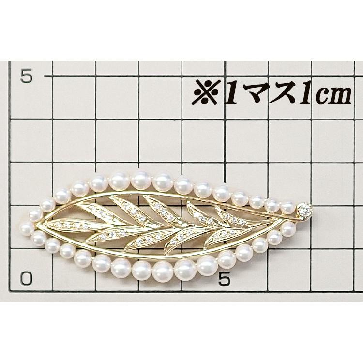 タサキ 田崎真珠 ダイヤモンド ブローチ アコヤ真珠 K18YG TASAKI