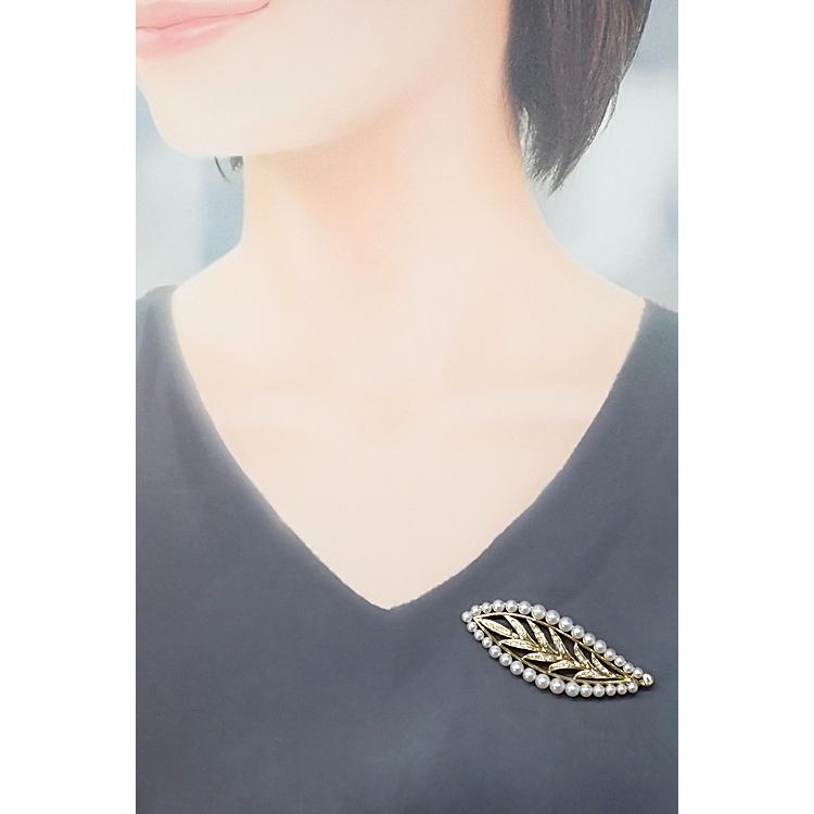 タサキ 田崎真珠 ダイヤモンド ブローチ アコヤ真珠 K18YG TASAKI