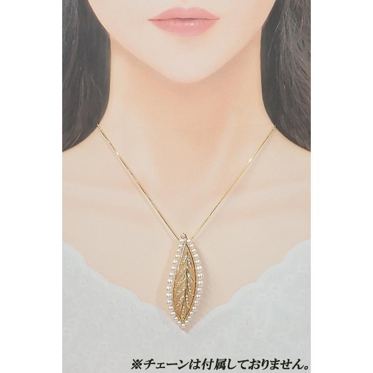 タサキ 田崎真珠 ダイヤモンド ブローチ アコヤ真珠 K18YG TASAKI