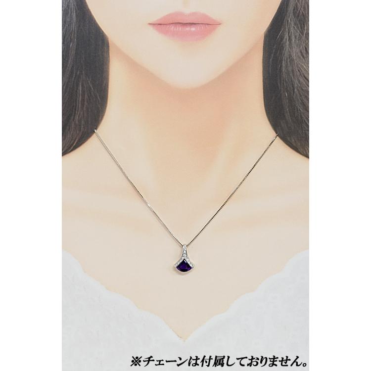 三越 アメジスト ペンダントトップ ダイヤモンド Pt900 MITSUKOSHI 