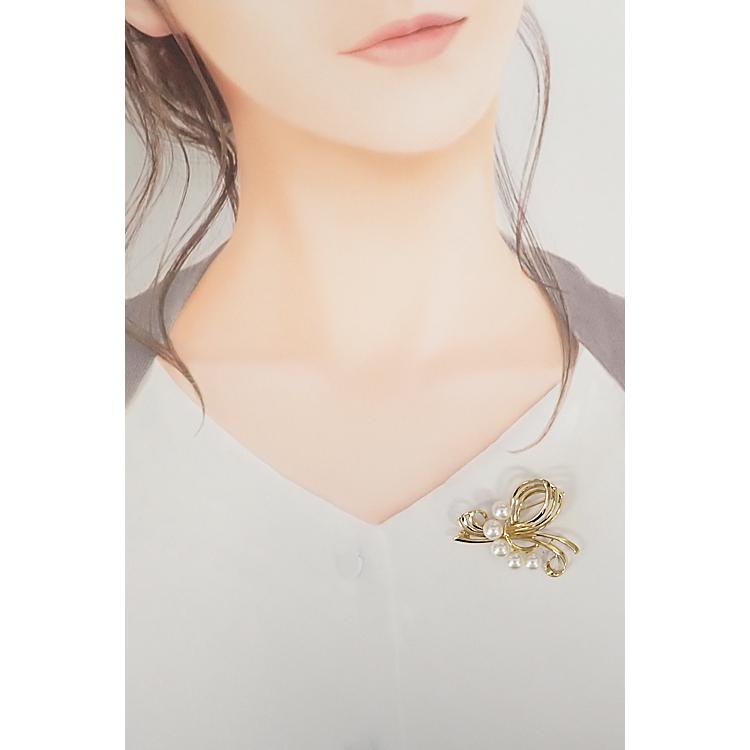 MIKIMOTO（ミキモト） アコヤ真珠 ブローチ K18イエローゴールド