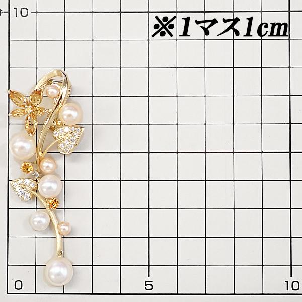 タサキ 田崎真珠 淡水真珠 ペンダントトップ ダイヤモンド シトリン