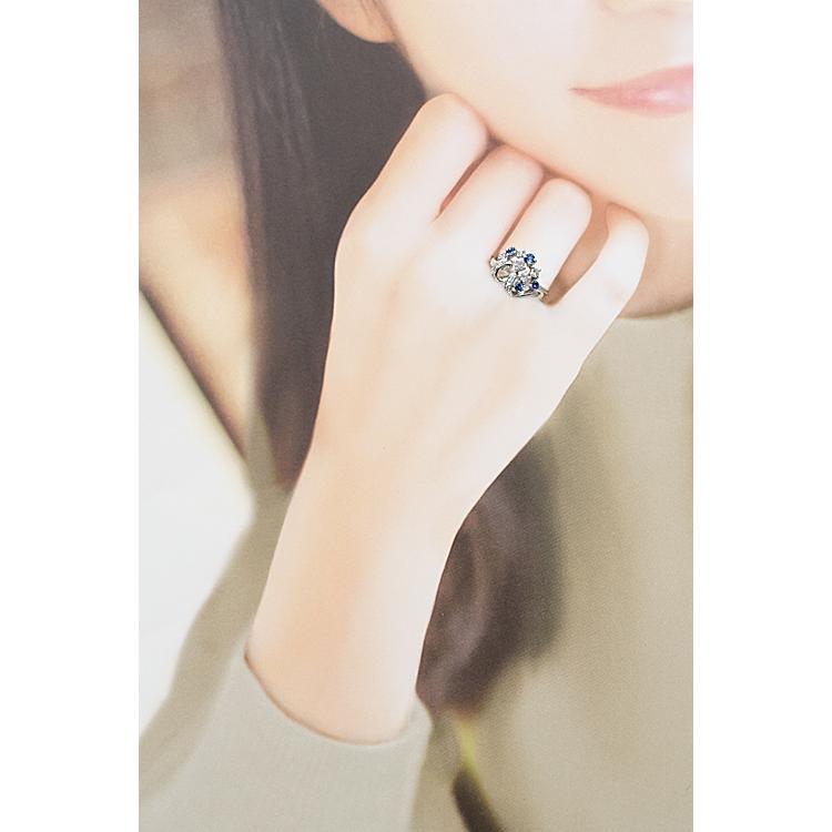 タサキ 田崎真珠 ブルーサファイア リング ダイヤモンド Pt900 TASAKI 