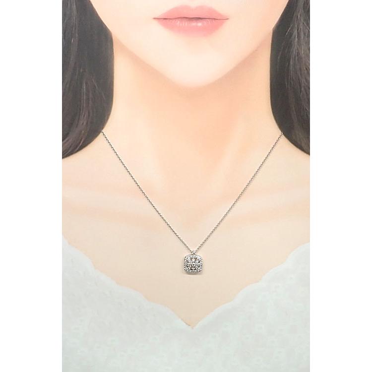 ダイヤモンド ネックレス K18ホワイトゴールド ミル打ち ミルグレイン 
