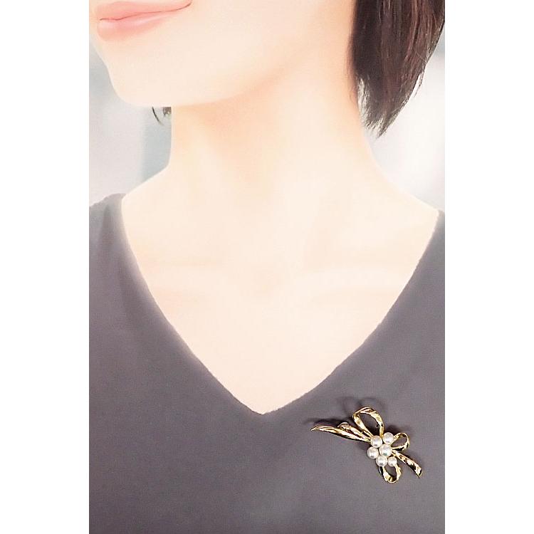 MIKIMOTO（ミキモト） アコヤ真珠 ブローチ K18イエローゴールド