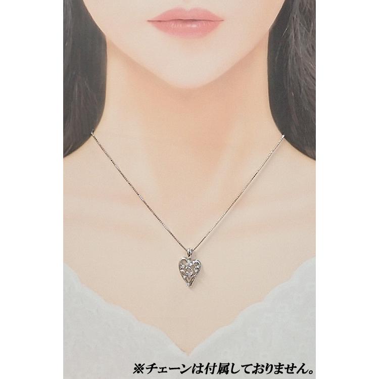 タサキ 田崎真珠 ダイヤモンド ペンダントトップ Pt900 TASAKI ハート 