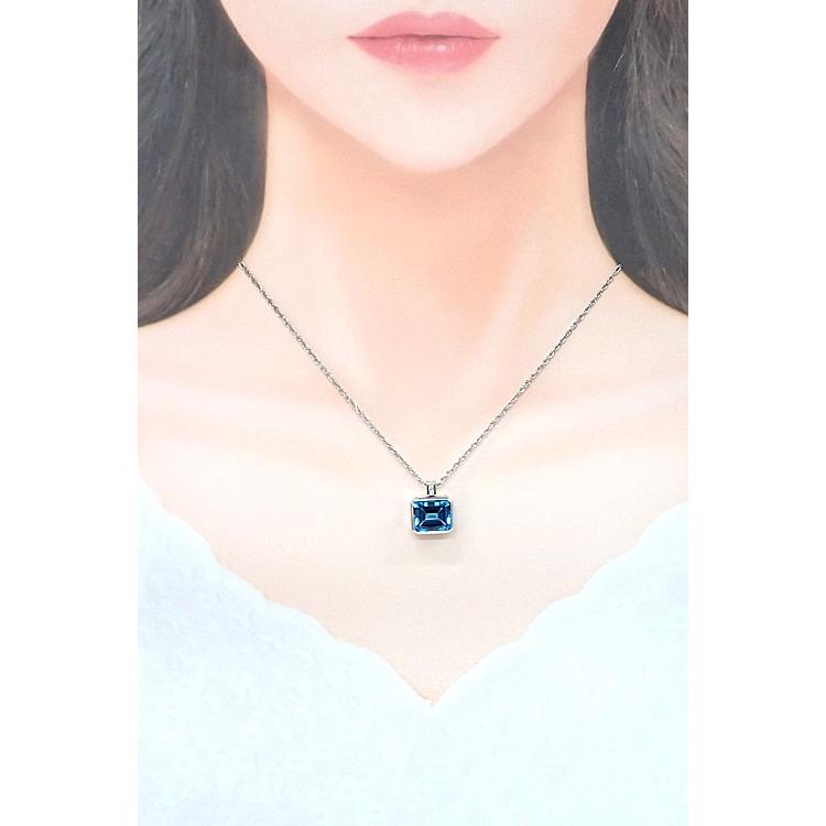 タサキ 田崎真珠 ブルートパーズ ネックレス ダイヤモンド Pt900 Pt850 