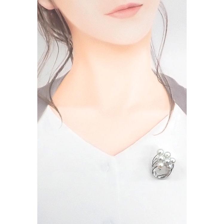 MIKIMOTO（ミキモト） アコヤ真珠 ブローチ K14ホワイトゴールド 送料