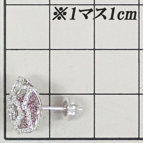 ピンクサファイア ピアス ダイヤモンド K18ホワイトゴールド バラ 薔薇