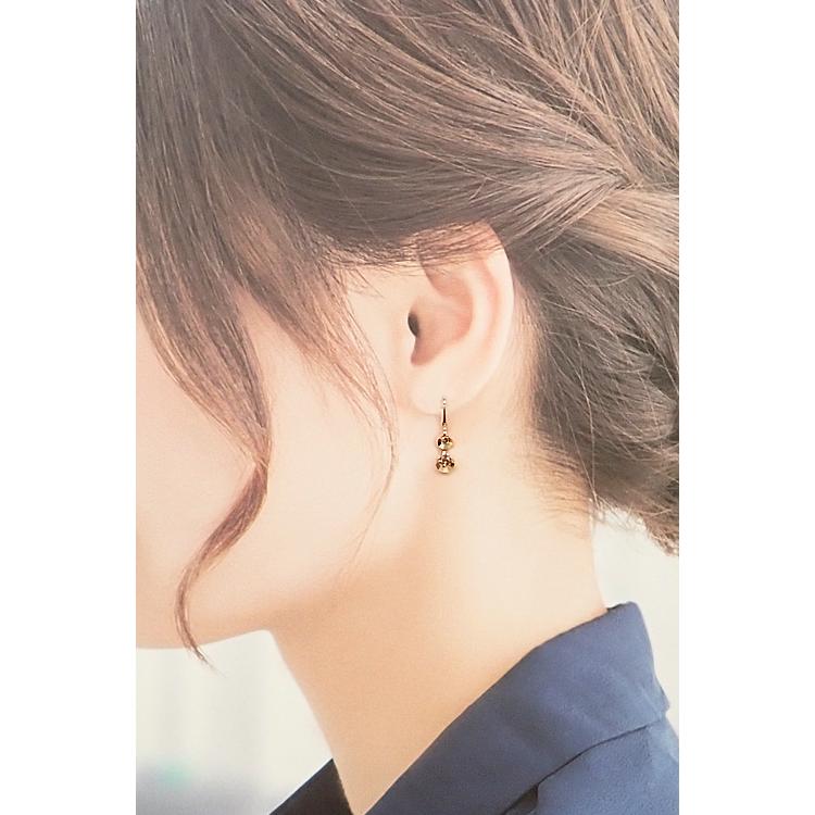 カシケイ ブラウンダイヤモンド ドッツ ピアス K18ピンクゴールド