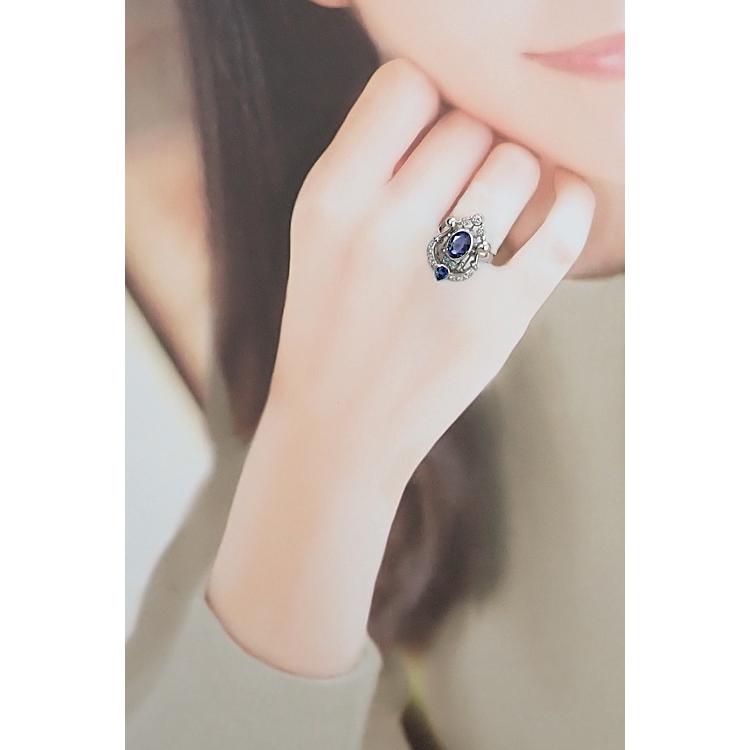 檜佐賢治 ブルーサファイア リング ダイヤモンド Pt900 KENJI HISA