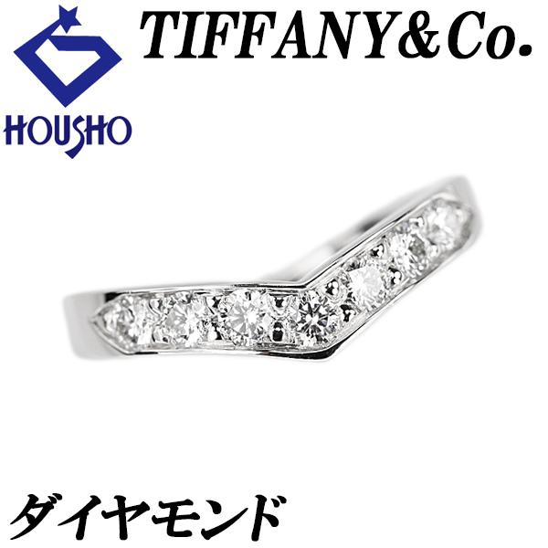 【ティファニー】 ダイヤモンド Vバンド リング Pt950