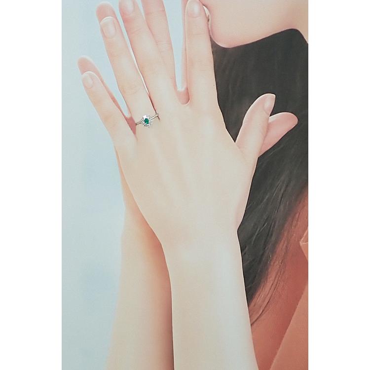 エメラルド リング ダイヤモンド Pt900 送料無料 中古 宝正 901537  