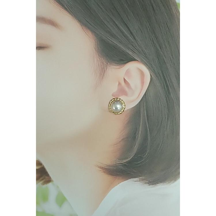 田﨑真珠 TASAKI K18 大粒 マベパール パール ピアス 約15㎜ タサキ 田崎真珠 マベパール イヤリング K18イエローゴールド TASAKI