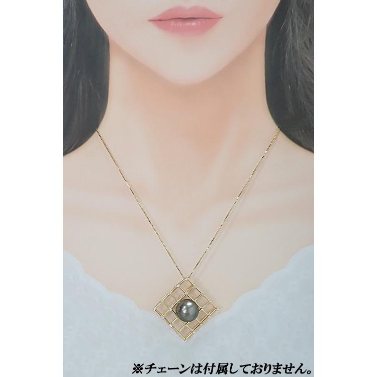 タサキ 田崎真珠 黒蝶真珠(南洋真珠) ブローチ ダイヤモンド K18YG