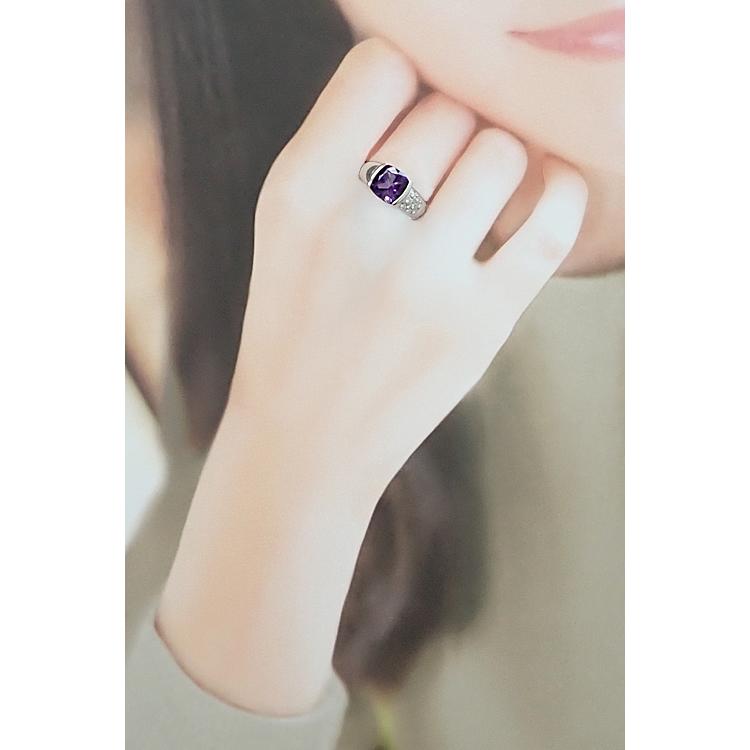 タサキ 田崎真珠 アメジスト リング ダイヤモンド Pt900 TASAKI メンズ 