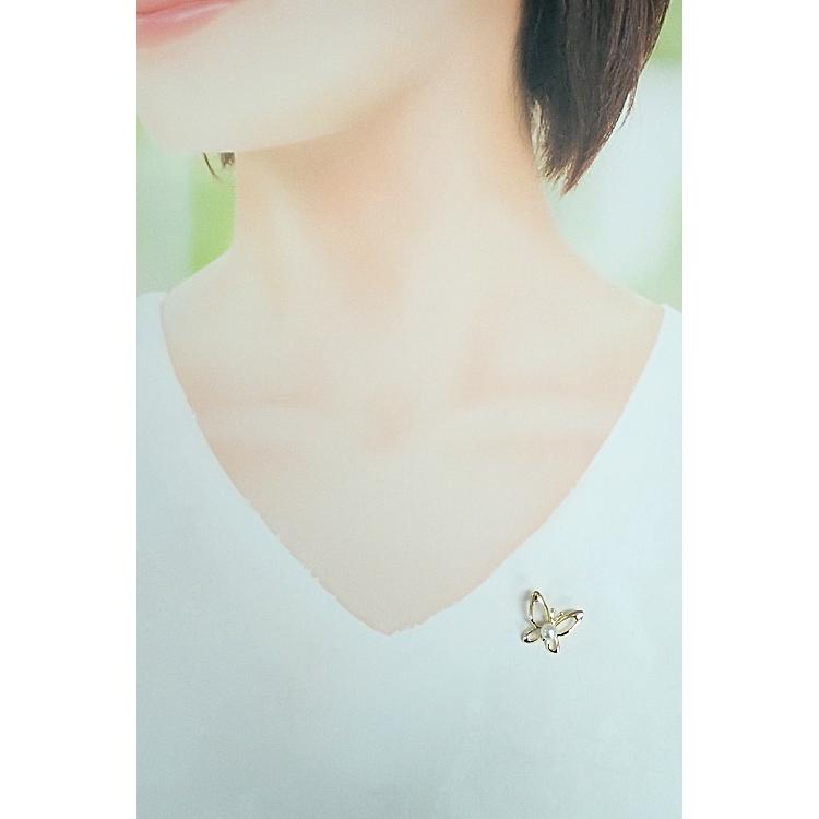 ミキモト アコヤ真珠 ブローチ K18YG MIKIMOTO 蝶 チョウ バタフライ パピヨン 昆虫 動物 アニマル 透かし 送料無料 中古 宝正 902438_3