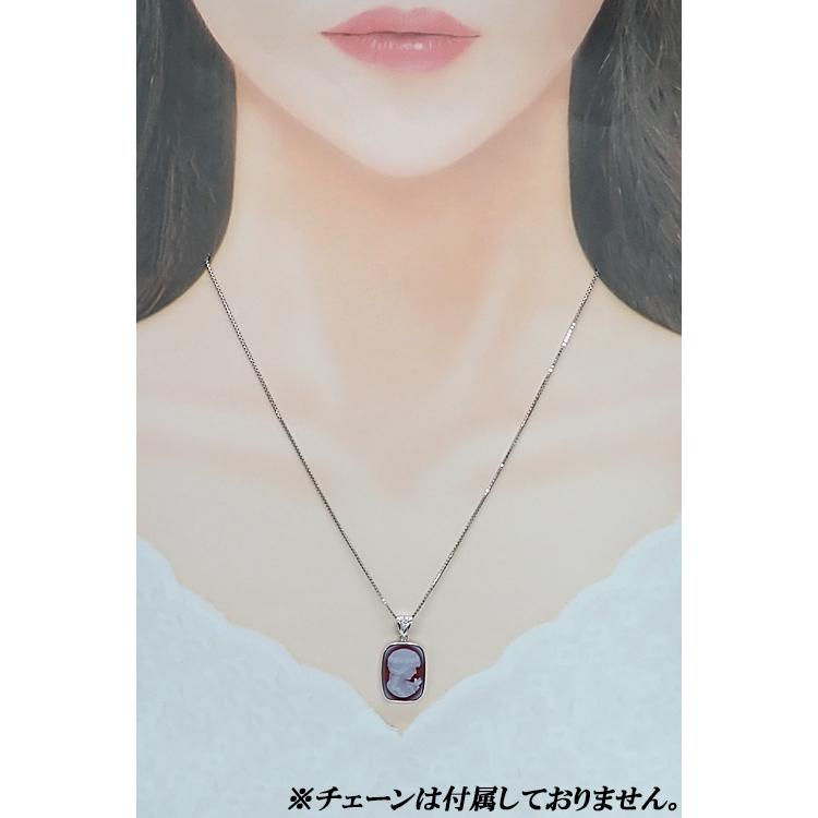 タサキ 田崎真珠 アゲート ペンダントトップ ダイヤモンド K18WG