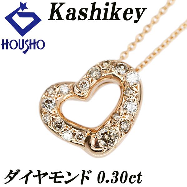 【カシケイ】 ブラウンダイヤモンド ネックレス ピンクゴールド ハート