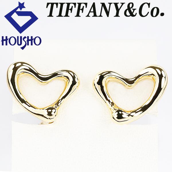 【ティファニー】 オープンハート イヤリング イエローゴールド エルサ