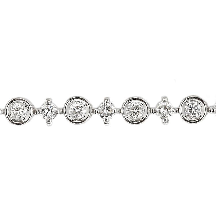 ライン デビアス DE BEERS ダイヤモンド ブレスレット K18ホワイト 