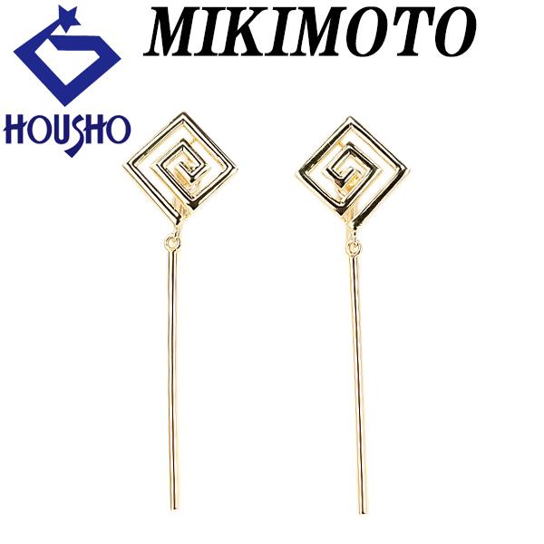 【ミキモト】 イヤリング イエローゴールド イエローゴールド 雷紋 渦巻