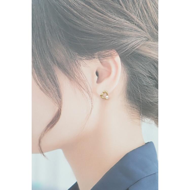 MIKIMOTO（ミキモト） アコヤ真珠 ピアス K18イエローゴールド ハート