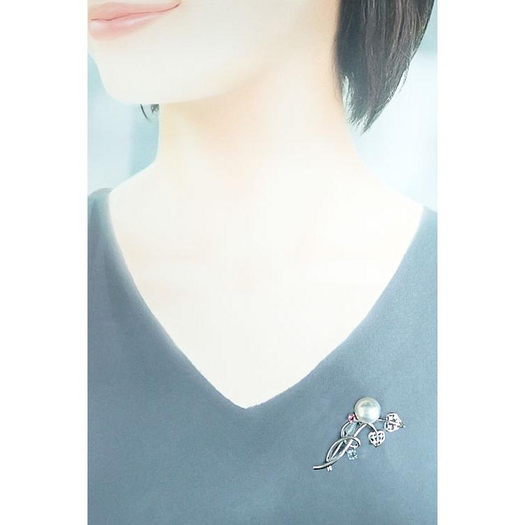 タサキ 田崎真珠 白蝶真珠(南洋真珠) ブローチ ダイヤモンド