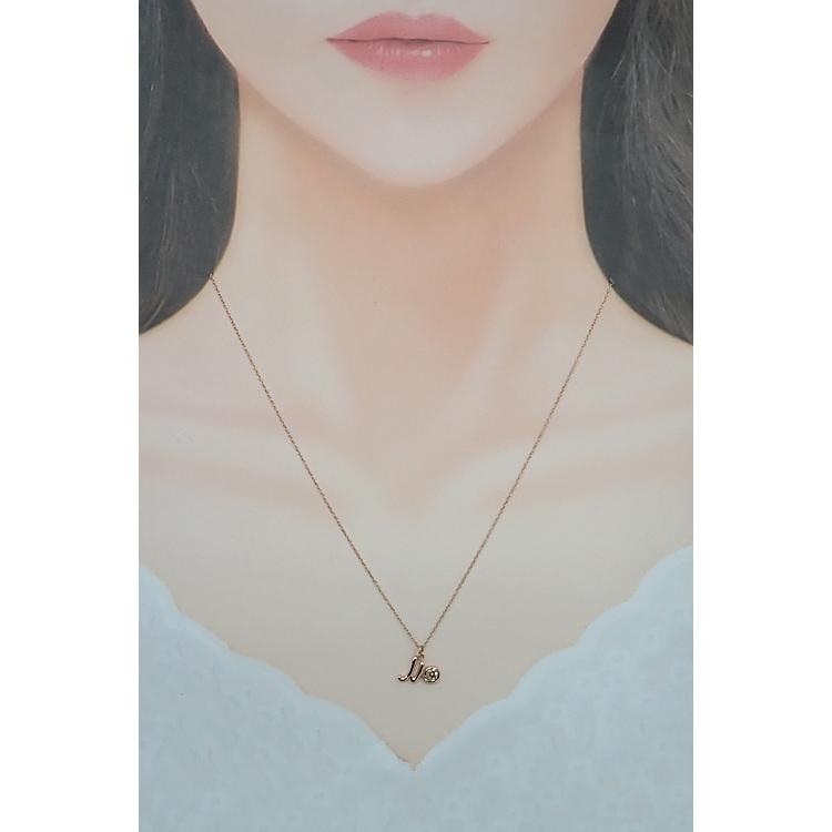 カシケイ ブラウンダイヤモンド ネックレス K18PG Kashikey イニシャル