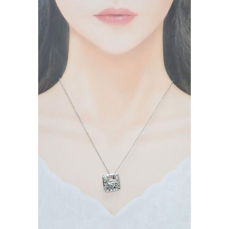 カシケイ ダイヤモンド メランジェ ネックレス K18ホワイトゴールド 