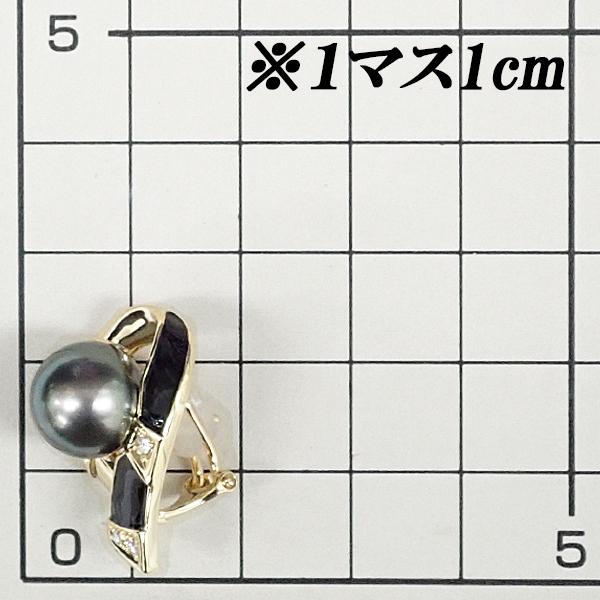 タサキ 田崎真珠 黒蝶真珠(南洋真珠) ピアス ダイヤモンド K18イエロー