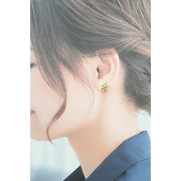 タサキ ダイヤモンド ピアス K18イエローゴールド TASAKI 花 フラワー 