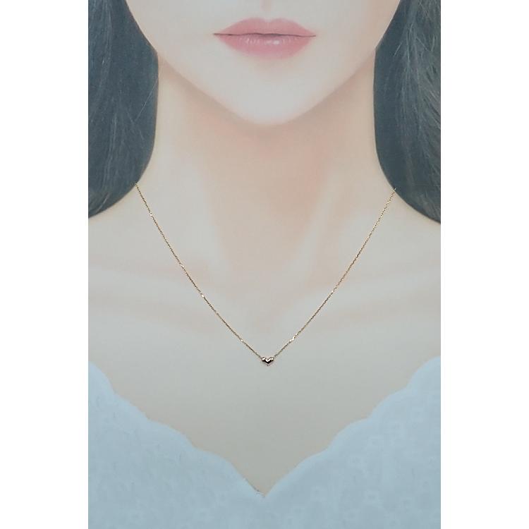 ete（エテ） ネックレス K18ピンクゴールド ハート 華奢 地金のみ 石