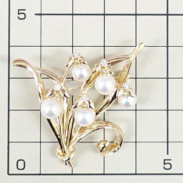 MIKIMOTO（ミキモト） アコヤ真珠 ブローチ ダイヤモンド K18YG