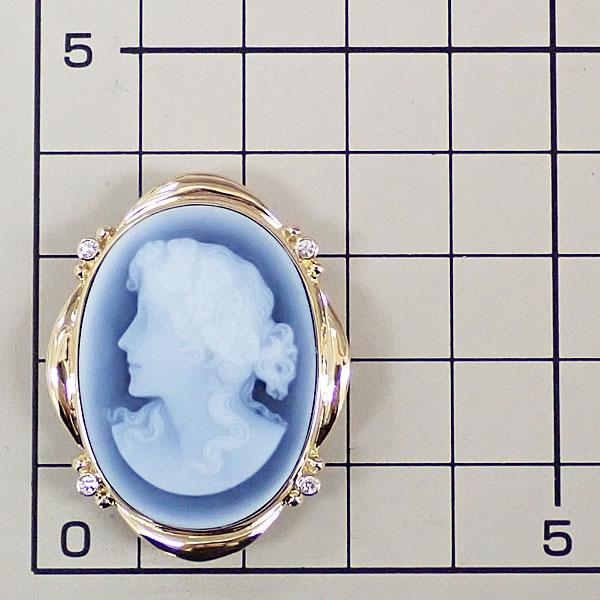 タサキ 田崎真珠 アゲート ブローチ ダイヤモンド K18YG TASAKI 2way