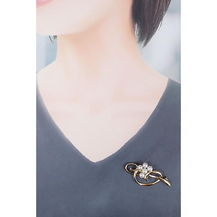 タサキ 田崎真珠 アコヤ真珠 ブローチ K18イエローゴールド TASAKI