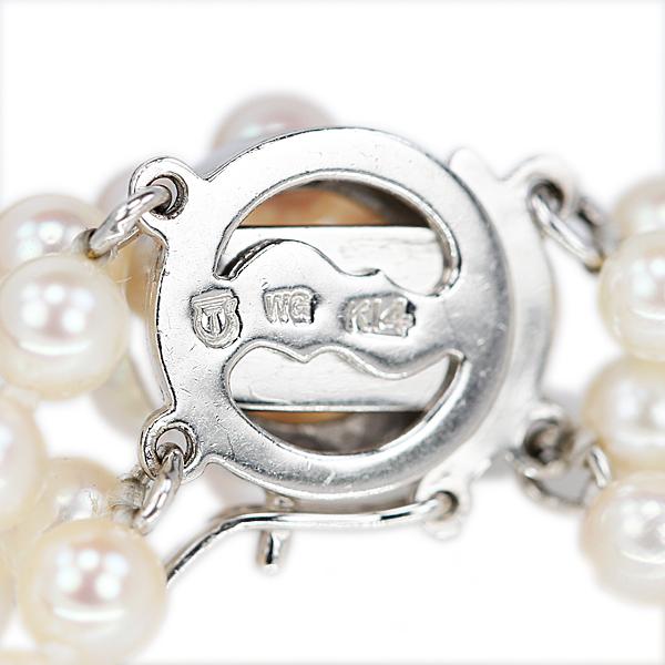 タサキ 田崎真珠 アコヤ真珠 K14ホワイトゴールド TASAKI ロング 