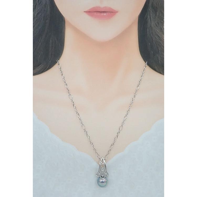 タサキ 田崎真珠 マベパール ネックレス ダイヤモンド K18ホワイト 