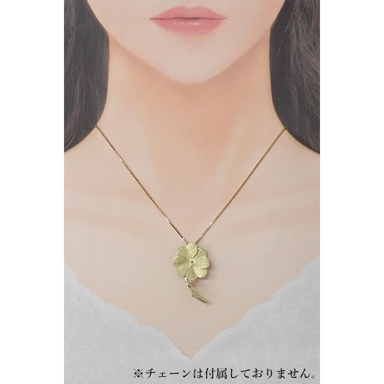 山田瑞子 ダイヤモンド ブローチ K18イエローゴールド 作家 デザイナー 2way ペンダントトップ クローバー 四葉 植物 ボタニカル 梨地 ツヤ消し 中古 宝正 907003 山田瑞子 ダイヤモンド ブローチ K18YG 作家 デザイナー 2way