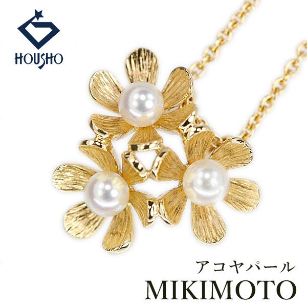 MIKIMOTO（ミキモト） アコヤ真珠 ネックレス K18イエローゴールド 花