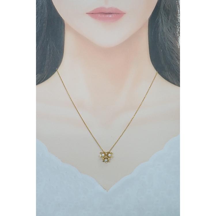 MIKIMOTO（ミキモト） アコヤ真珠 ネックレス K18イエローゴールド 花
